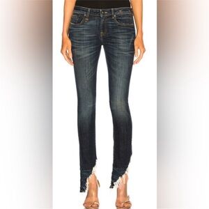 R-13 Kate Angled Fray Hem Skinny Jeans in FPA 1889 Howell Indigo